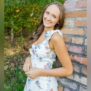 Lulu's Floral Maxi Dress - White and Purple